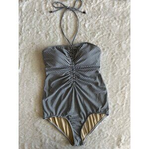 Nautical Striped One-Piece Maternity Swimsuit A Pea In‎ The Pod Nylon Blend M